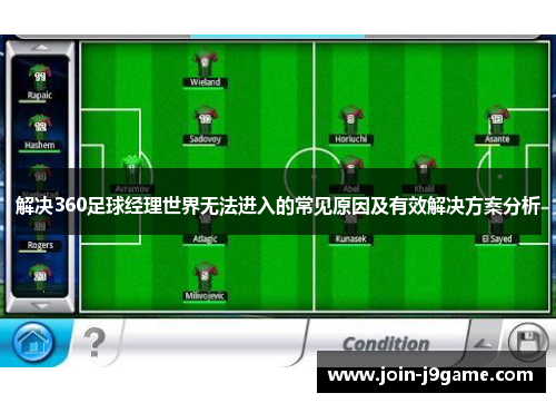 解决360足球经理世界无法进入的常见原因及有效解决方案分析